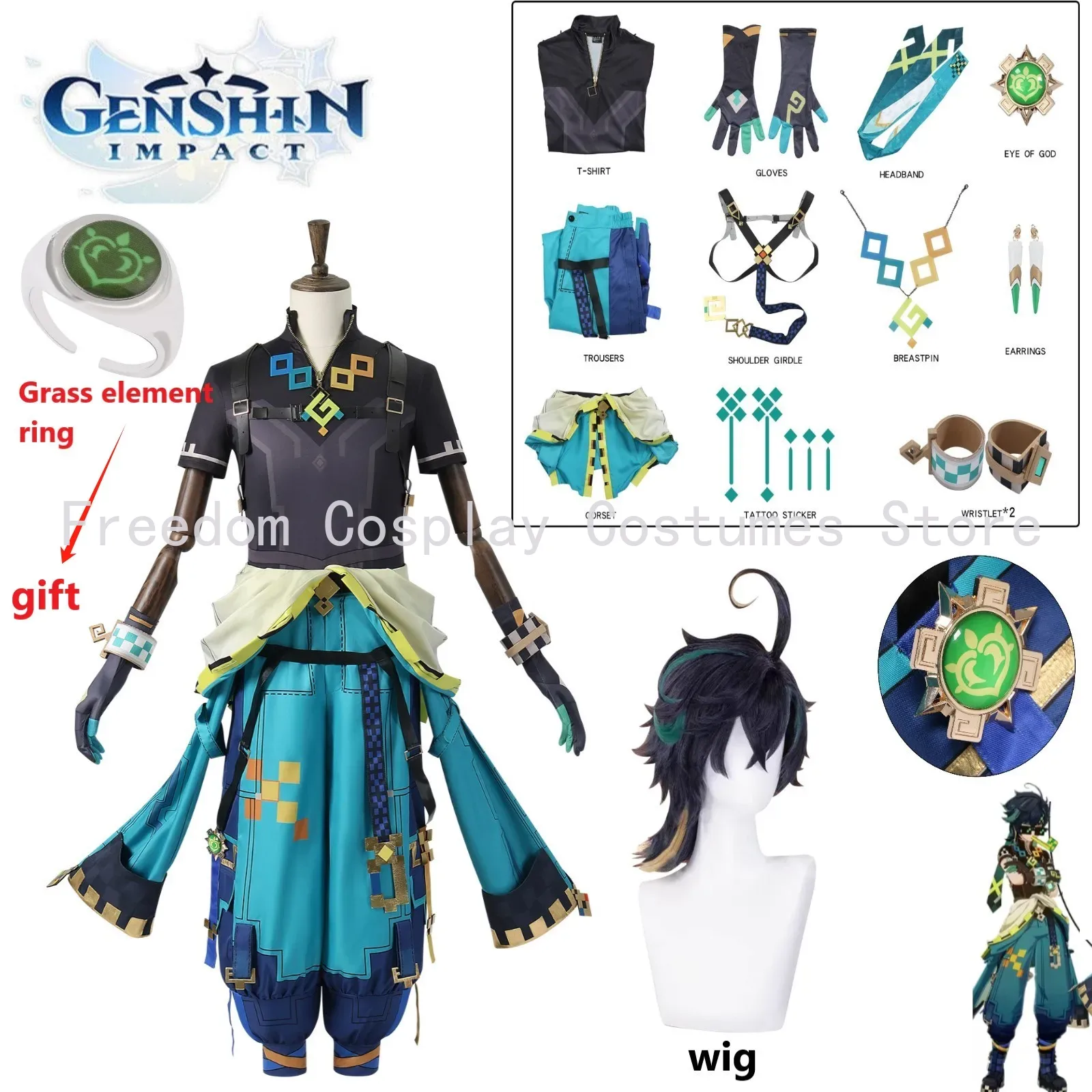 Game Genshin Impact Kinich Cos – Anime Cosplay Wigs recenzja i cena
