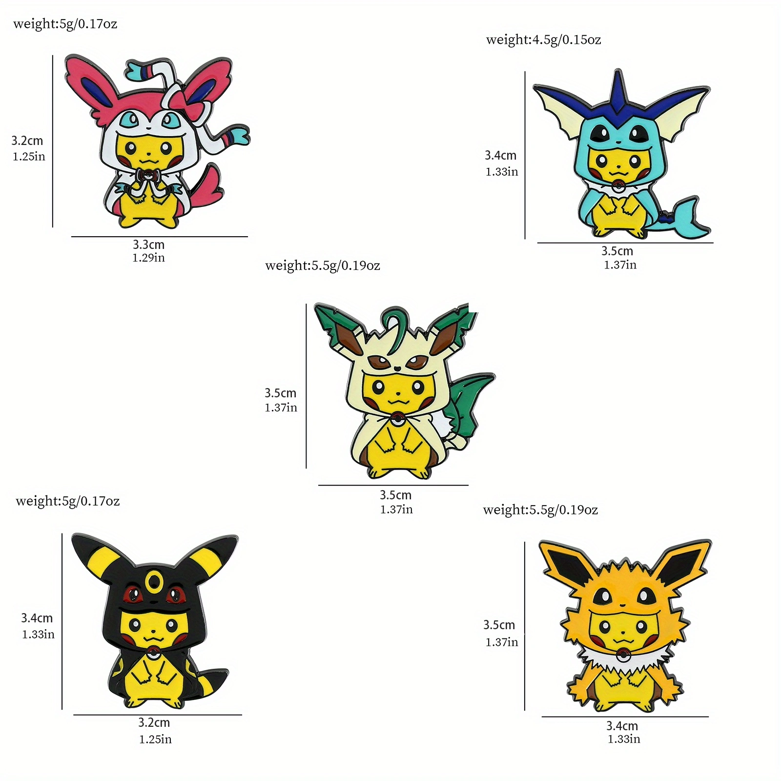 9 Pcs Creative Cartoon Brooch  – Anime Cosplay Pokemon recenzja i cena