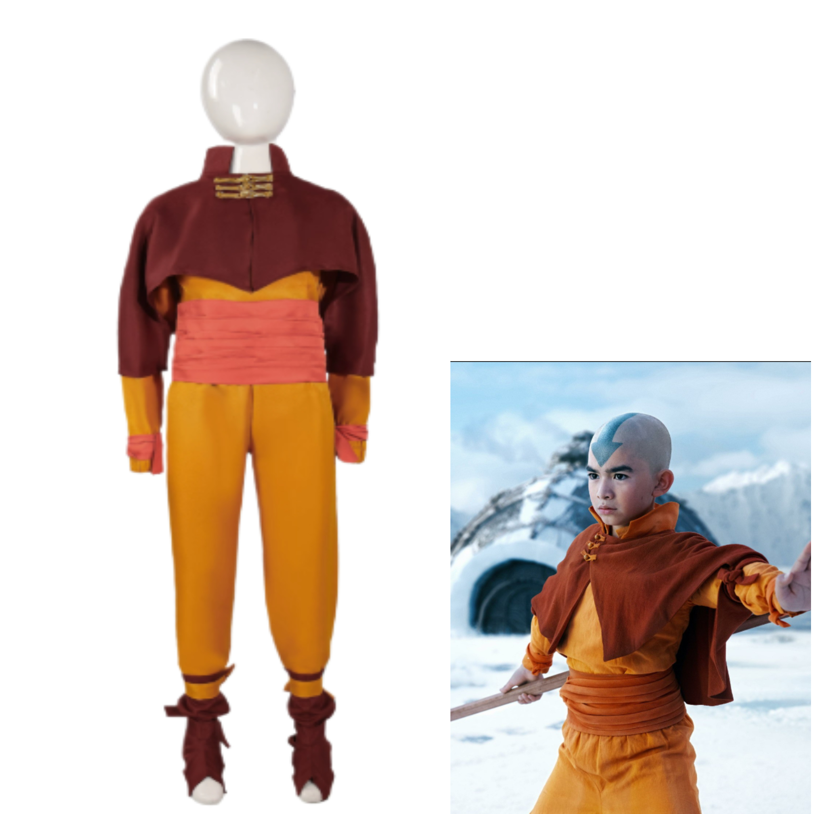 Aang Cosplay Costume Live-acti – Cosplay Avatar Anime recenzja i cena