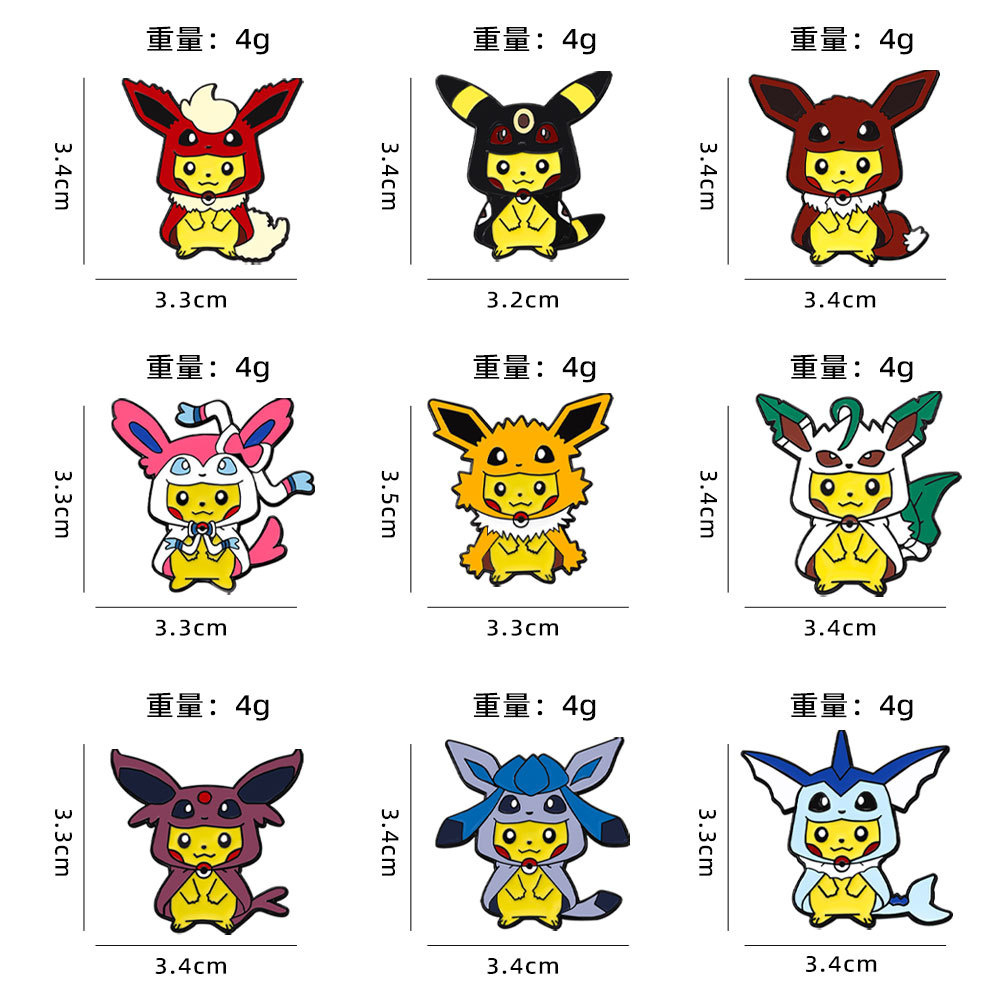 9Pcs Anime Pokemon Lapel Pins  – Anime Cosplay Pokemon recenzja i cena