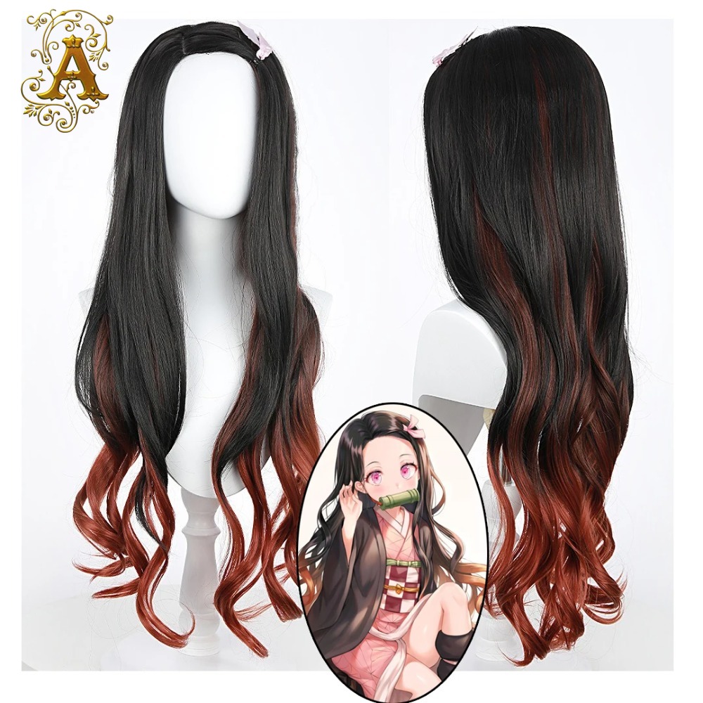 Black Dark Red Gradient Color  – Anime Cosplay Nezuko recenzja i cena